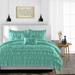 Oversized King Size Egyptian Cotton 1000 Thread Count Duvet Cover Multi Ruffle Ultra Soft & Breathable 3 Piece Luxury Soft Wrinkle Free Cooling Sheet (1 Duvet Cover with 2 Pillowcases Aqua Green)