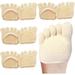 4 Pairs Metatarsal Pads for Women Finger Ball of Foot Cushions Not Exposed Style Foot Pads Forefoot Toe Separator Socks Soft Foot Metatarsal Sleeves for Support Pain Relief Size 4