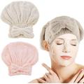 2Pcs Microfiber Hair Drying Caps Hair Drying Towel Super Absorbent Hair Towel Wrap Fast Drying Hair Turban Wrap Towels Soft Quick Drying Hat for Women Long Curly Wet Hair for Shower Spa