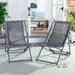 SAFAVIEH Breslin Outdoor Patio Sling Chair Grey Set of 2