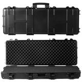 SKYSHALO Rifle Case Rifle Hard Case with 3 Layers Fully-protective Foams 42 inch lockable Hard Gun Case with Wheels IP67 Waterproof & Crushproof for Two Rifles or Shotguns Airsoft Gun