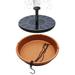 Bird Feeder Solar Powered Automatic Work S-shaped Hook Plastic Fountain Hanging Bird Feeders Outdoor Supply-Brown