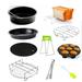 Air Fryer Accessories - 8 Inch Set of 10 Pcs Compatible for Ninja Foodi Cosori instant Pot Fit 4 - 6.8QT Accessories for Air Fryer with Cake Pan Pizza Pan Air Fryer Liner (Set of 10)