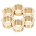 6pcs Brass Adapter 3/4 to 1/2 Thread Reducer Garden Hose Adapter Connector Hose Tube Adapter