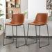 Modern Dining Chair Set of 2 Kitchen & Dining Room Chairs Modern PU Leather Dining Side Chairs for Home Furniture Brown