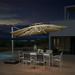 PURPLE LEAF 12ft Round Solar Powered LED Patio Umbrella Outdoor Large Cantilever Umbrella for Garden Deck Pool Patio Beige