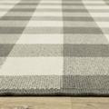 The Gray Barn Style Haven Gingham Check Indoor/Outdoor Area Rug.. Grey 7 10 Round Stain Resistant 8 Round Outdoor Indoor Living Room Patio Round