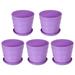 Uxcell 8 Inch Plastic Plant Pots Flower Planters with Drainage Holes and Tray Purple 5 Pack