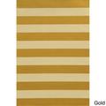 Carson Carrington Style Haven Sonderso Indoor/ Outdoor Stripe Area Rug Gold/Ivory 3 7 x 5 6 4 x 6 Outdoor Indoor Patio Ivory Rectangle