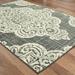 Style Haven Marianna Center Medallion Loop Pile Indoor Outdoor Rug Grey/Off-White 6 7 x 9 6 6 x 9 Outdoor Indoor Living Room Patio Ivory Cream