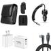 Travel Bundle for Samsung Galaxy Z Flip 5 Belt Holster Clip Carrying Pouch Case Tempered Glass Screen Protector 40W Car Charger Power Adapter 3-Port Wall Charger USB C to USB C Cable (Black)