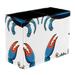 Cute Blue Crabs Pattern PVC Leather Brush Holder and Pen Organizer - Dual Compartment Pen Holder - Stylish Pen Holder and Brush Organizer