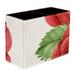 Red Rose Pattern PVC Leather Brush Holder and Pen Organizer - Dual Compartment Pen Holder - Stylish Pen Holder and Brush Organizer