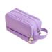 Kawaii Pencil Case Large Capacity Canvas Pen Bag for Girls Multi-layer Box Cute School Supplies-Purple