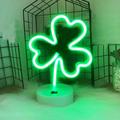 Kuluzego LED Neon Lights Green Shaped Neon Night Light USB and Battery Operated Night Lamp Decoration Lights for St Patrick