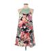 12pm by Mon Ami Casual Dress: Teal Floral Dresses - Women's Size Small