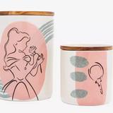 Disney Kitchen | Disney Beauty And The Beast Belle 2 Pc Canister Set Storage Pink | Color: Pink | Size: Os