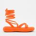 Zara Shoes | New! Zara Tied Strappy Flat Sandals | Color: Orange | Size: 7.5