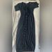 Free People Dresses | Free People Button Up Short Sleeve Maxi Dress Tie Front Black W/ Brown Buttons | Color: Black | Size: S