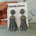 Anthropologie Jewelry | Baublebar Beaded Tassel Earrings | Color: Gray/Silver | Size: Os