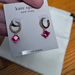 Kate Spade Jewelry | Kate Spade Ruby Rose Cubic Zirconia Dangle Diamond Shape Huggie Hoop Earrings | Color: Gold/Pink | Size: Os