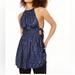 Free People Dresses | Free People Mid Summers Day Blue Tunic Dress Medium Nwt | Color: Black/Blue | Size: M