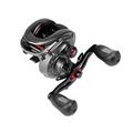 Abu Garcia MAX 40-60 Low Profile Reel, Fishing Reel, Low Profile Baitcast Reels, Predator Fishing, Pike, Zander, Catfish, Unisex, Grey/Red, 41 | Left Hand