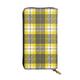 XqmarT Yellow Gray Black Plaid Wallets Large Capacity Wallet for Men Women Wallets Credit Card Microfiber Leather Wallet