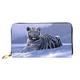 XqmarT White Tiger in The Snow Wallets Large Capacity Wallet for Men Women Wallets Credit Card Microfiber Leather Wallet