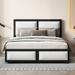 Latitude Run® Queen Size Upholstered Platform Bed w/ Large Rivet-decorated Backrests Wood in Black | 47 H x 63 W x 85 D in | Wayfair