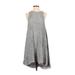 T by Alexander Wang Casual Dress - High/Low Crew Neck Sleeveless: Gray Marled Dresses - Women's Size 2