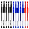 Set di penne a sfera con inchiostro gel, forniture per ufficio, nero, blu, colore inchiostro rosso, penna a sfera da 0,5 mm, studenti, cancelleria scolastica, scatola da 12 pezzi