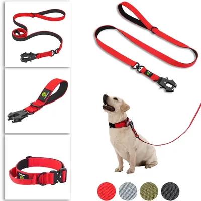 Quick Release Militär Verkehr Große Heavy Duty Nylon Gehen Starke Hund Griff Taktische Ausbildung Blei Strap Tsug Halsband Se