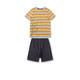 Sanetta Jungen-Schlafanzug Gelb | Hochwertiger und bequemer Schlafanzug aus Bio-Baumwolle für Jungen. Kurzarm Schlafanzug mit Dinomotiv | Pyjamaset für Jungen