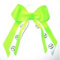 Softball Small Hair Bow Made In The USA White Pony Band Many Colors (Neon Lime Green)