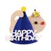 Farfi Cat Birthday Cap Attractive Lightweight Pet Cartoon Felt Three-dimensional Birthday Hat for Party (Blue)