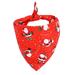 Farfi Pet Saliva Towel Cartoon Pattern Wear Resistant Friendly to Skin Allergy Free Washable Enhance Atmosphere Cotton Pet Saliva Neckerchief Dog Cat Bib Ornament Pet Supplies (Red)