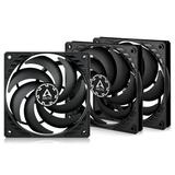 ARCTIC P12 Slim PWM PST (3 Pack) - 120 mm Case Fan with PWM Sharing Technology (PST) Pressure-optimised Quiet Motor Computer Extra Slim 300-2100 RPM - Black