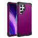 for Galaxy S24 Ultra Case Heavy Slim Dual Layer 3 in 1 Heavy Duty Protection Hybrid Hard PC Soft Silicone Rugged Bumper Anti Slip Full-Body Protective Cases For Samsung Galaxy S24 Ultra Purple