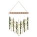 Winyuyby Artificial Eucalyptus Wall Hanging Garland Ornament with Wooden Beads Eucalyptus Plants with Wooden Stick for Home Decor