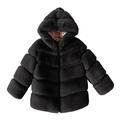 ASFGIMUJ Toddler Jackets For Girls Jacket Fall Winter Kids Collar Soild Jackets Warm Hooded Woolen Jacket Coats Toddler Coats For Girls Black 4 Years-5 Years