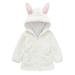 ASFGIMUJ Toddler Fall Jacket Winter Coat Rabbit Ears Hooded Jacket Zipper Thicken Windproof Warm Outwear For Babys Clothes Coat Girls Coats White 3 Years-4 Years