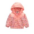 ASFGIMUJ Toddler Fall Jacket Kids Baby Boys Dinosaur Rainbow Camouflage Zip Windproof Jacket Hooded Trench Lightweight Windbreaker Casual Outerwear Baby Girl Coat Pink 3 Years-4 Years