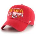 Men's '47 Red Kansas City Chiefs 2023 AFC West Division Champions Clean Up Adjustable Hat