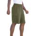 Men's Big & Tall Fleece 10" Cargo Shorts by KingSize in Dark Olive Green (Size XL)