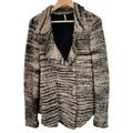 Free People Sweaters | Free People Zebra Stripe Boucle Knit Double Breasted Sweater Jacket Size Small | Color: Brown/Tan | Size: S