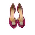 Kate Spade Shoes | Kate Spade Pink Satin Kitten Heel Peep Toe Size 9 1/2 | Color: Pink | Size: 9.5