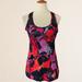 Athleta Tops | Athleta Mystique Chi Mesh Floral Racerback Workout Tank | Color: Black/Pink | Size: St