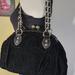 Nine West Bags | 3/$30 Kiss Lock Vintage Nine West Velvet Shoulder Bag | Color: Black/Silver | Size: Os