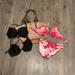 Victoria's Secret Swim | 4 Victoria Secret Bikini Pieces + Beach Bag | Color: Black/Pink | Size: 34d